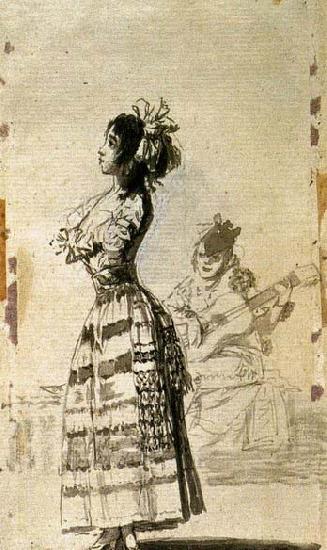 Francisco de goya y Lucientes Girl Listening to a Guitar Germany oil painting art